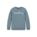 Stone Blue Printed Kids Jumper Front