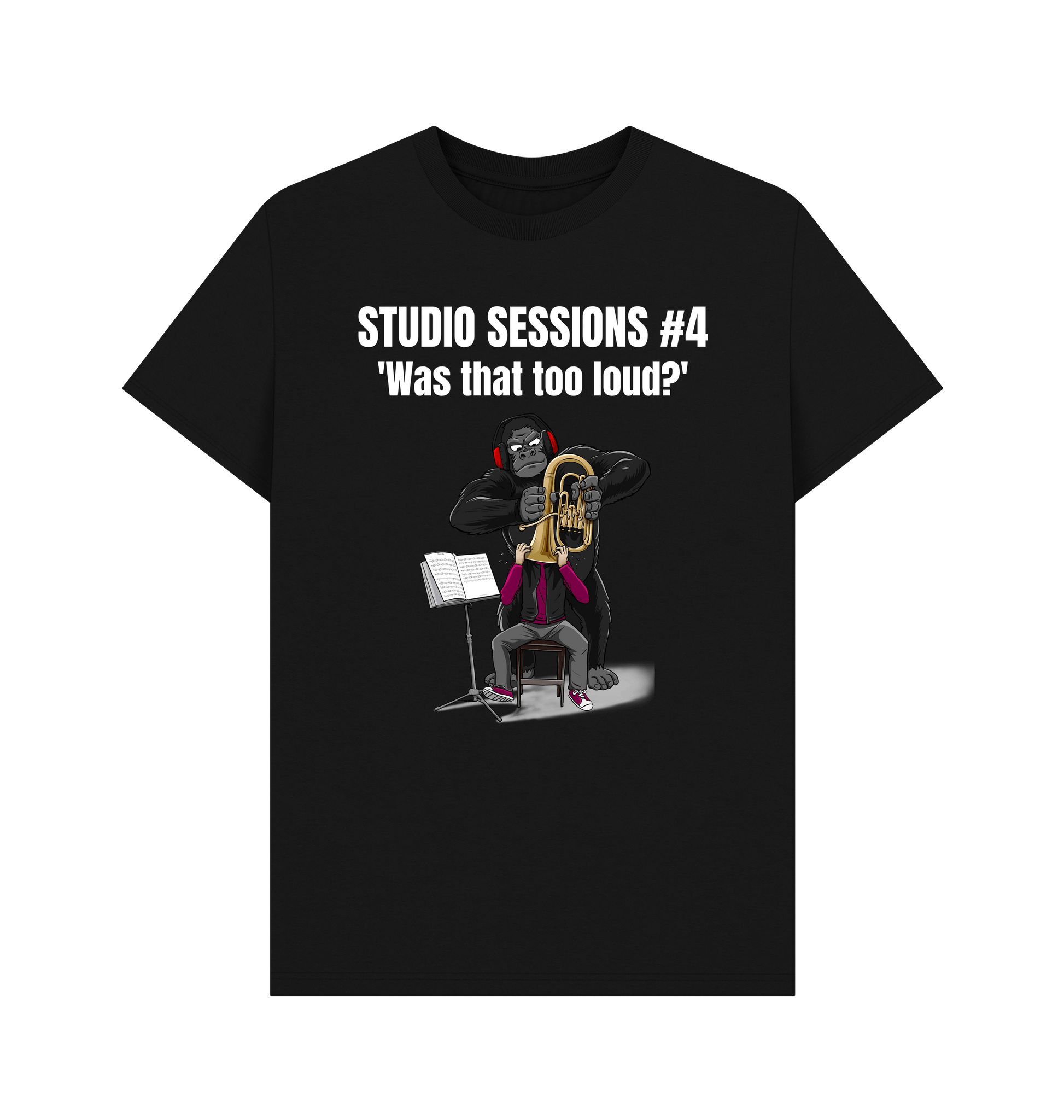 Black Printed T-shirt Front