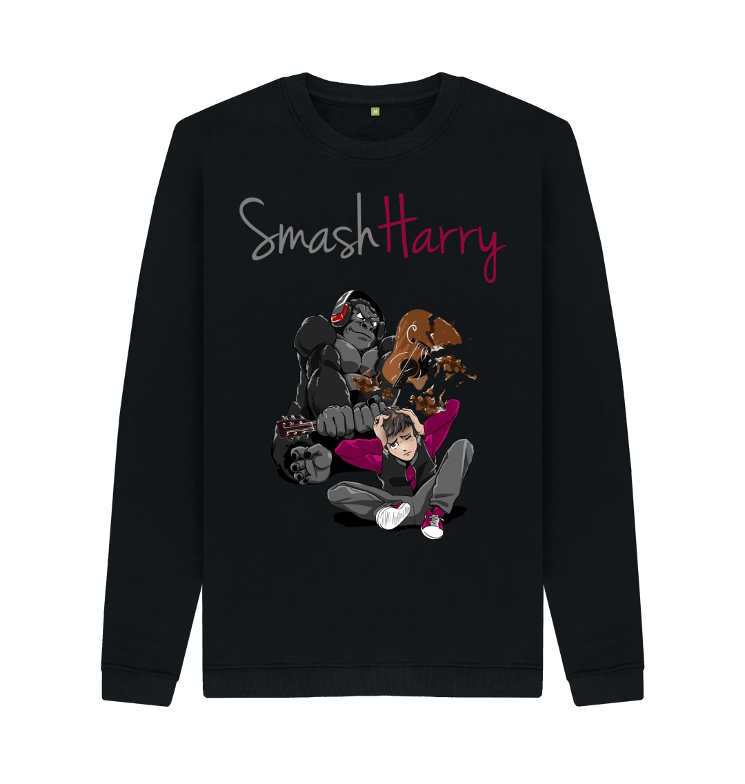 Black Printed Sweater Front