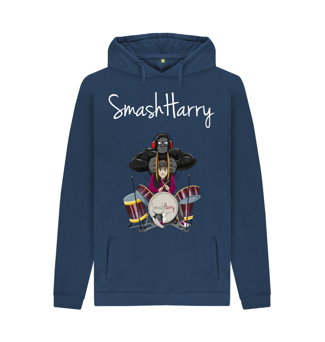 Navy Printed Hoody Front
