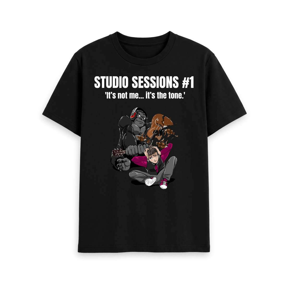 Black Printed T-shirt Front