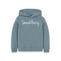 Stone Blue Printed Kids Hoodie Front