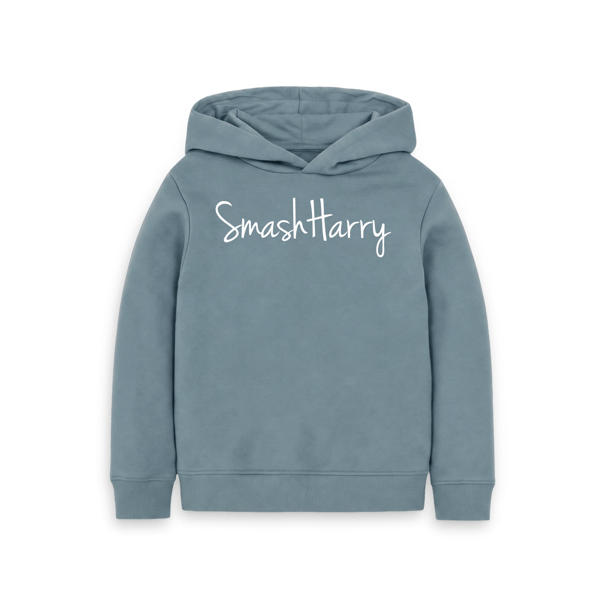 Stone Blue Printed Kids Hoodie Front
