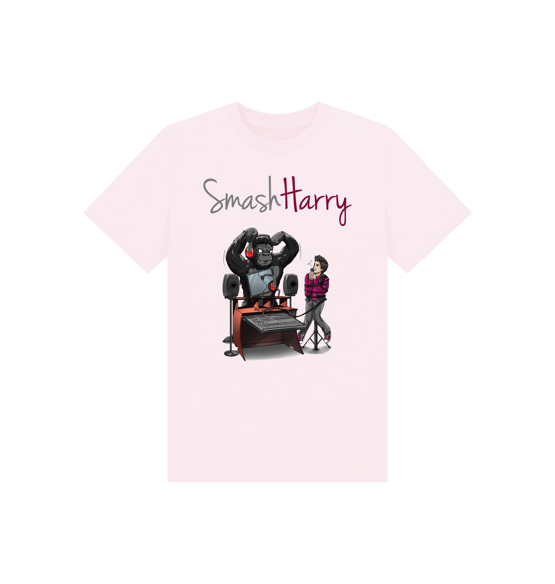 Pink Printed Kids T-Shirt Front