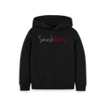 Black Printed Kids Hoodie Front
