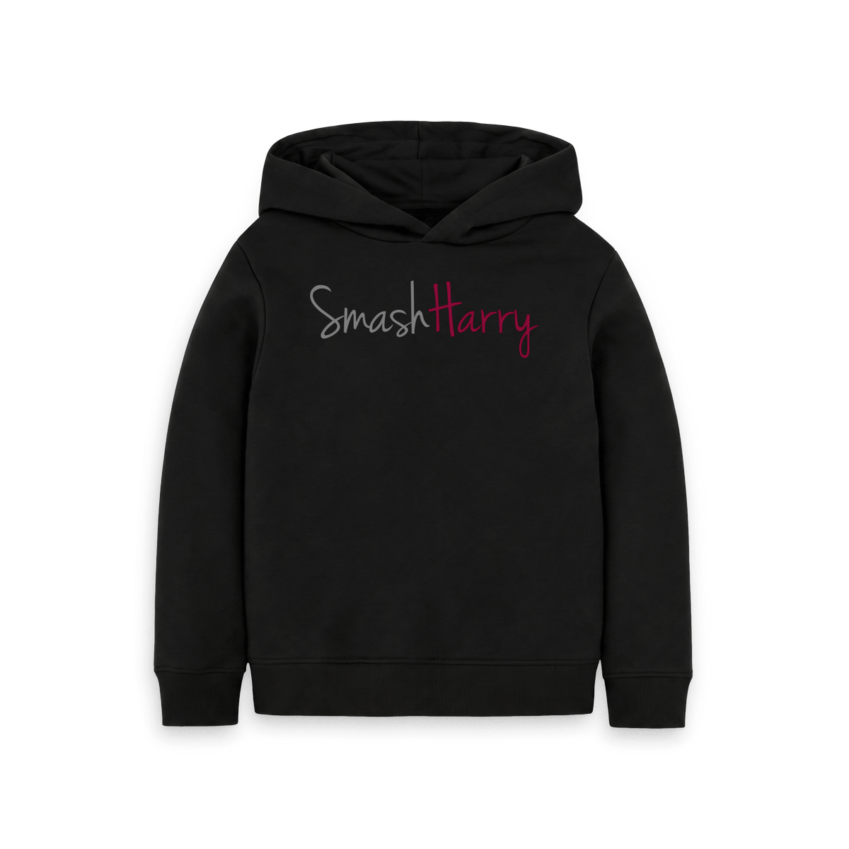 Black Printed Kids Hoodie Front