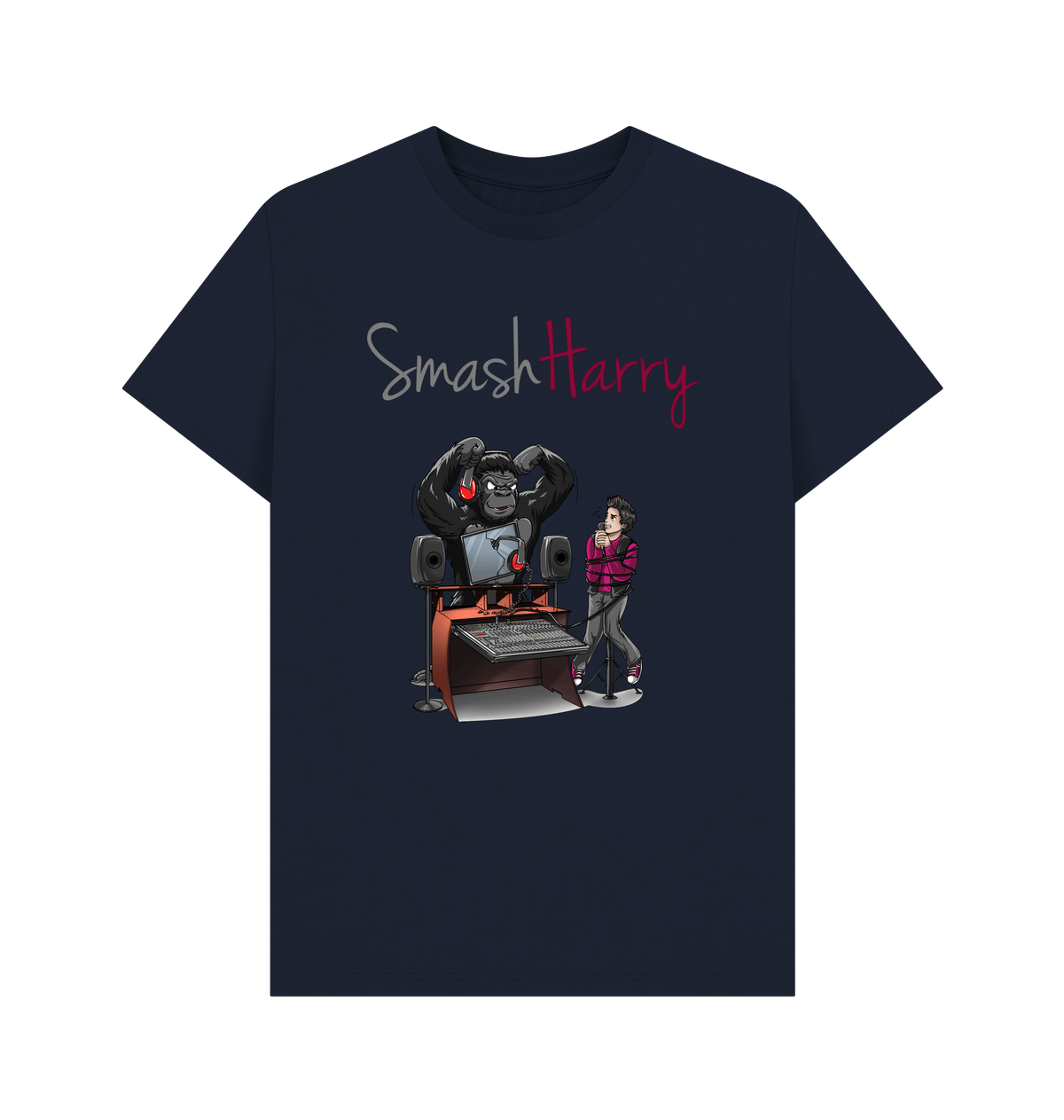 Navy Blue Printed T-shirt Front