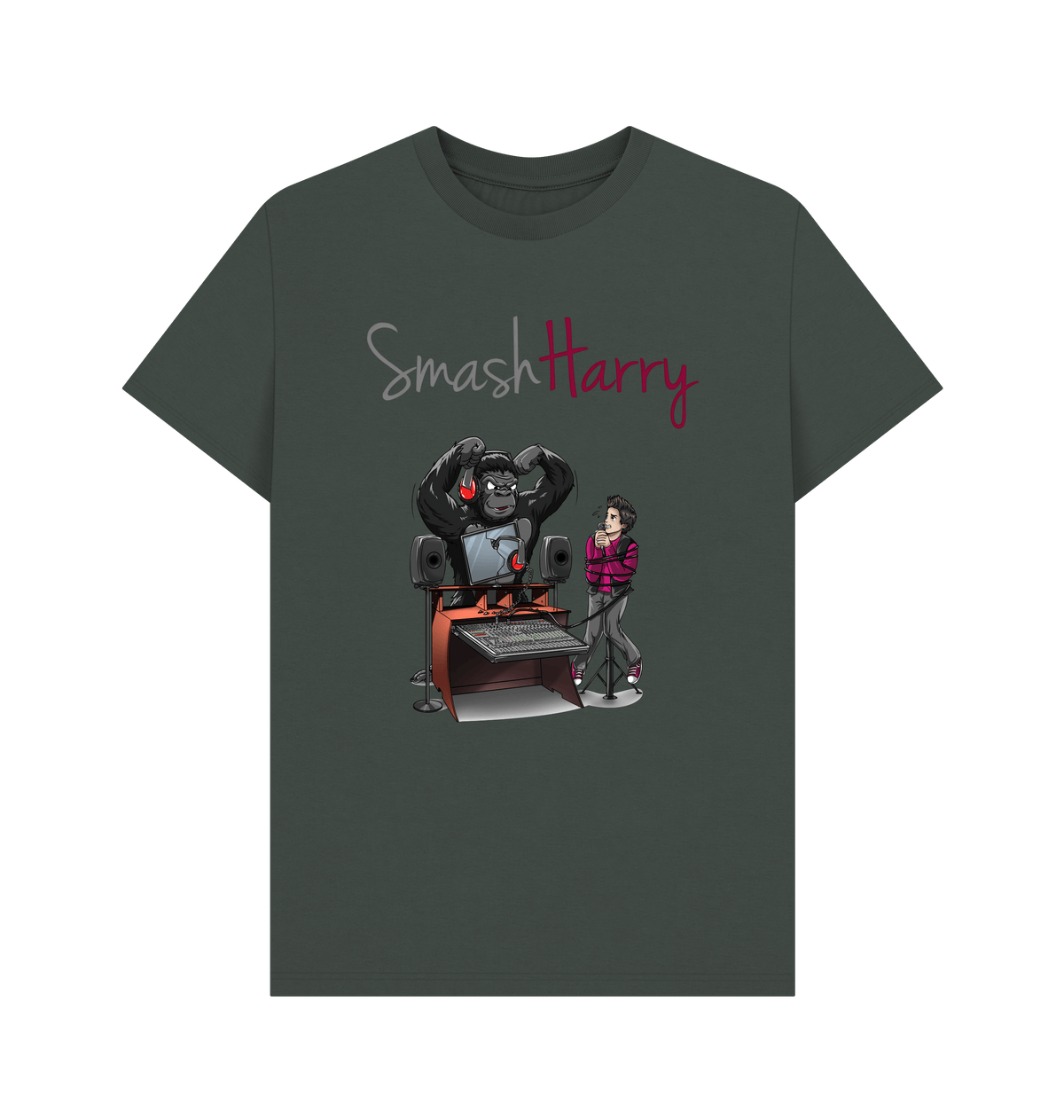 Dark Grey Printed T-shirt Front