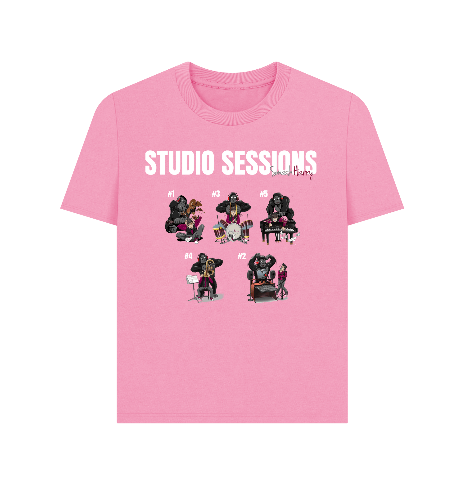 Rose Pink Printed T-shirt Front