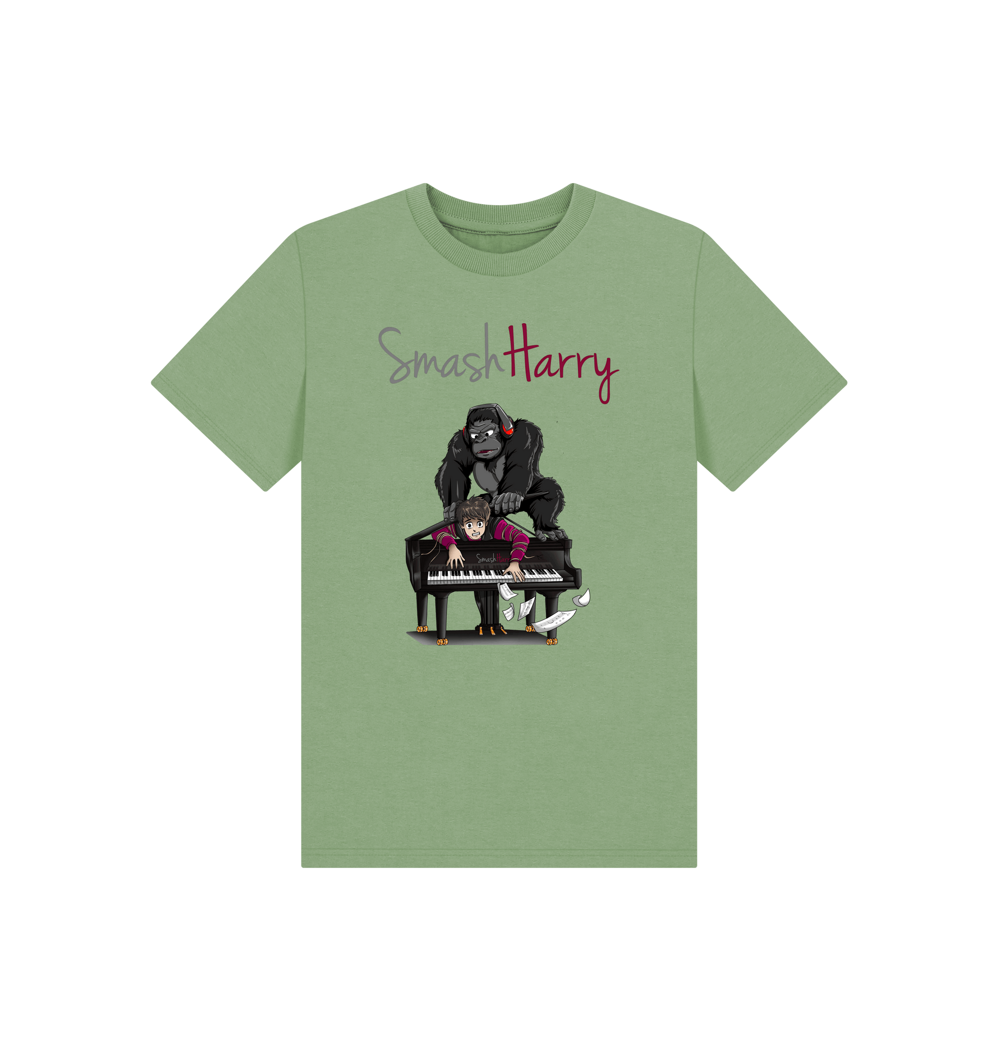 Sage Printed Kids T-Shirt Front