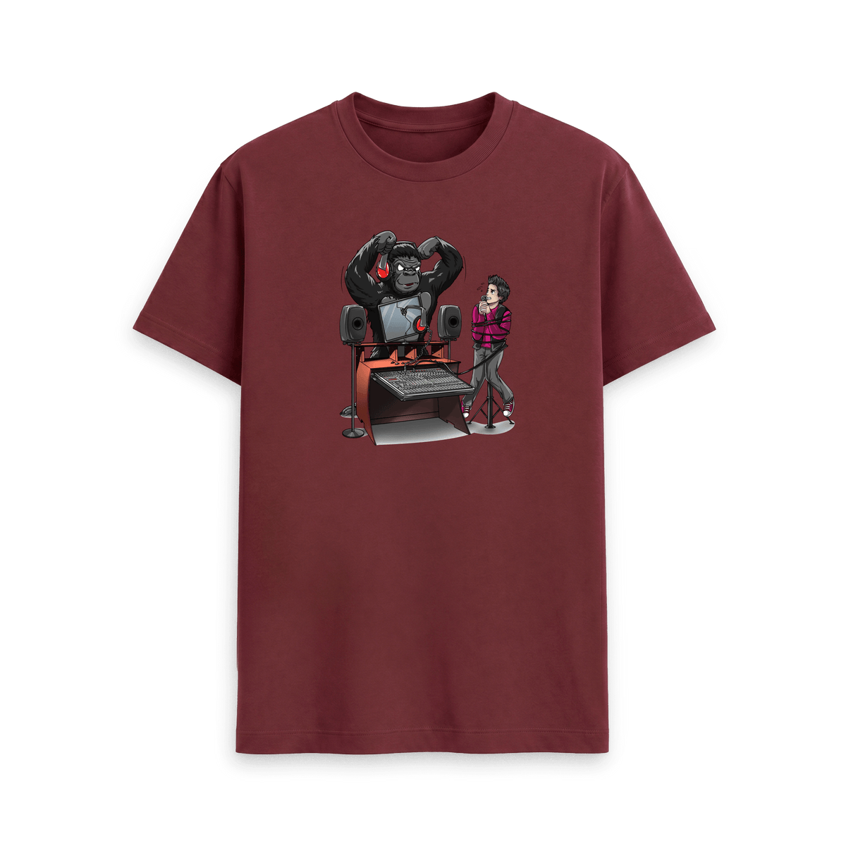Red Wine Printed T-shirt Front