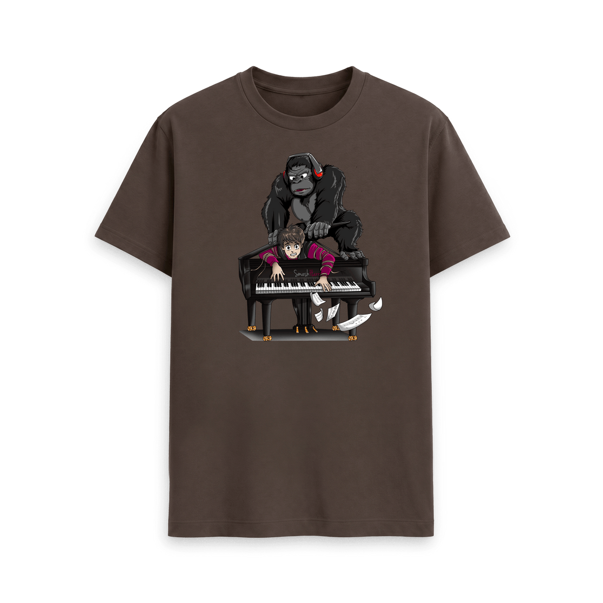 Chocolate Printed T-shirt Front