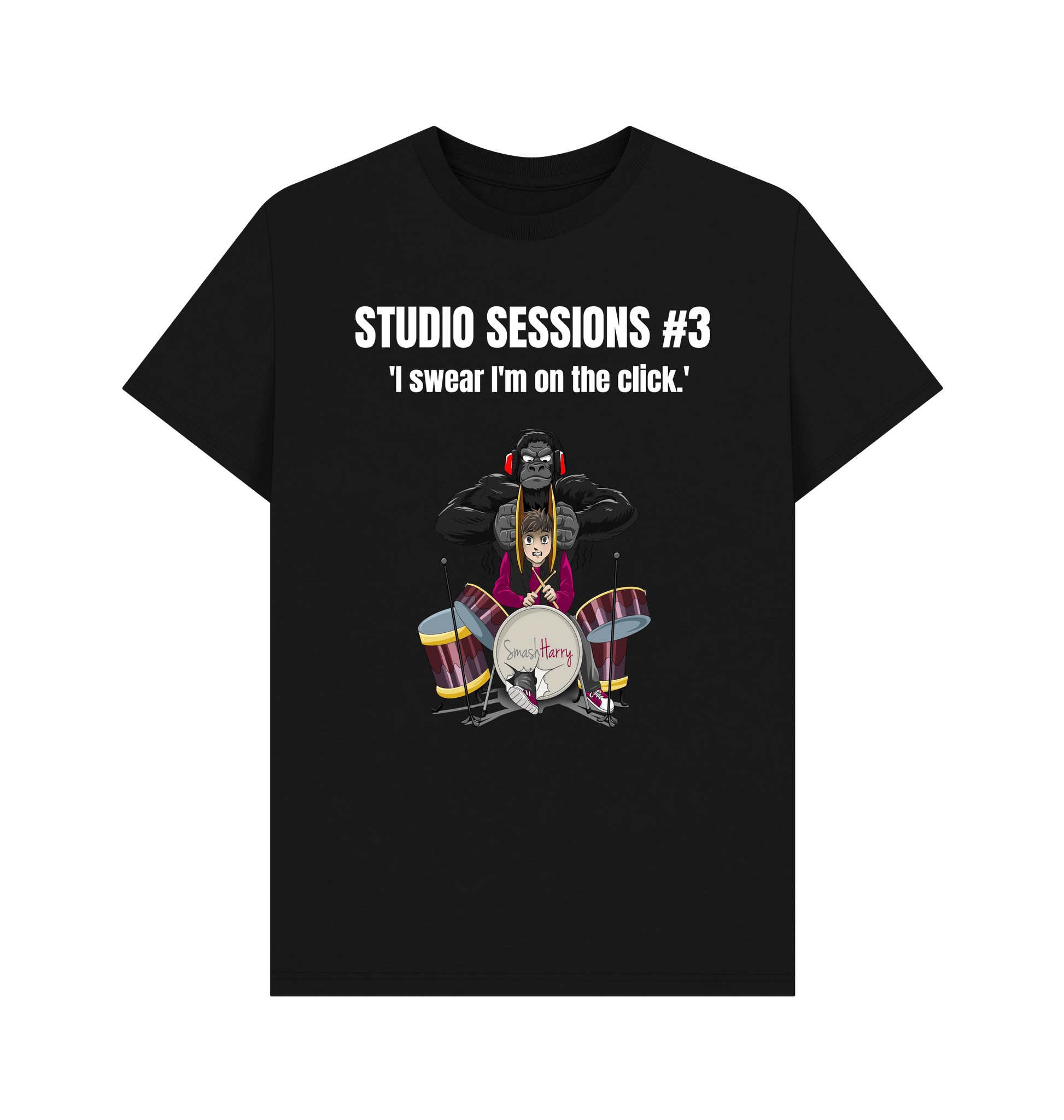 Black Printed T-shirt Front