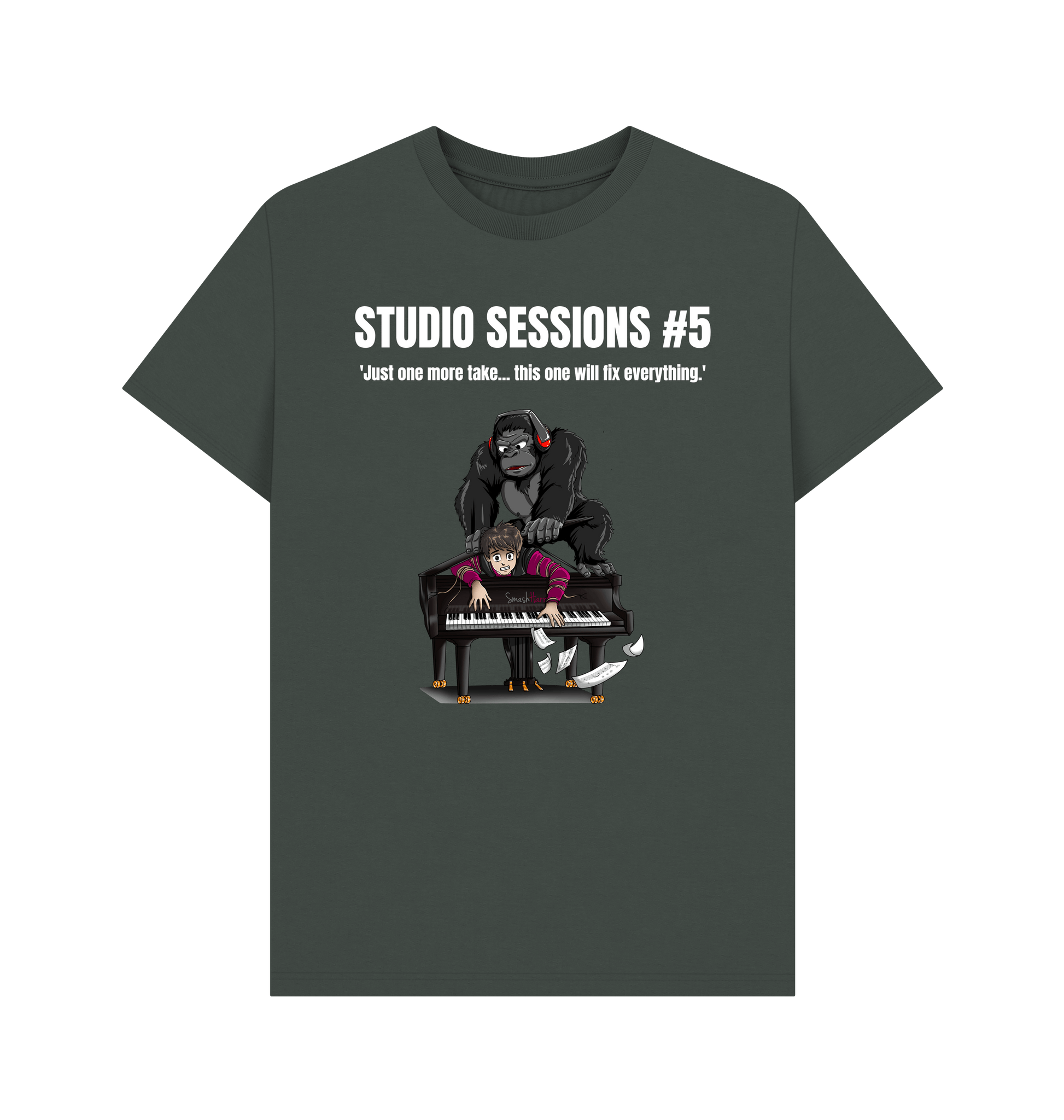 Dark Grey Printed T-shirt Front
