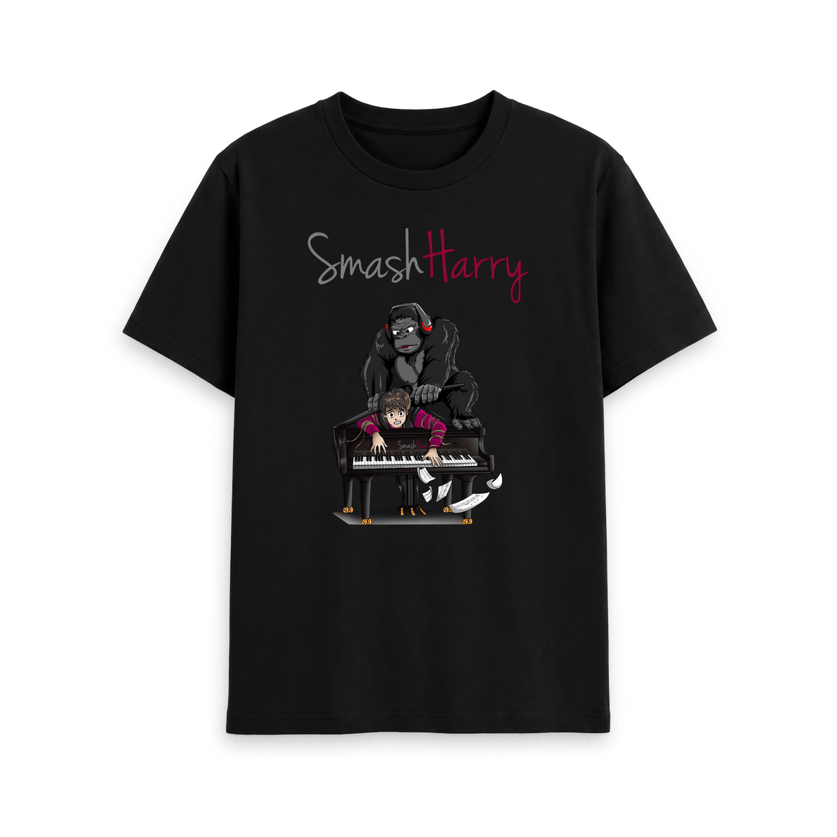 Black Printed T-shirt Front