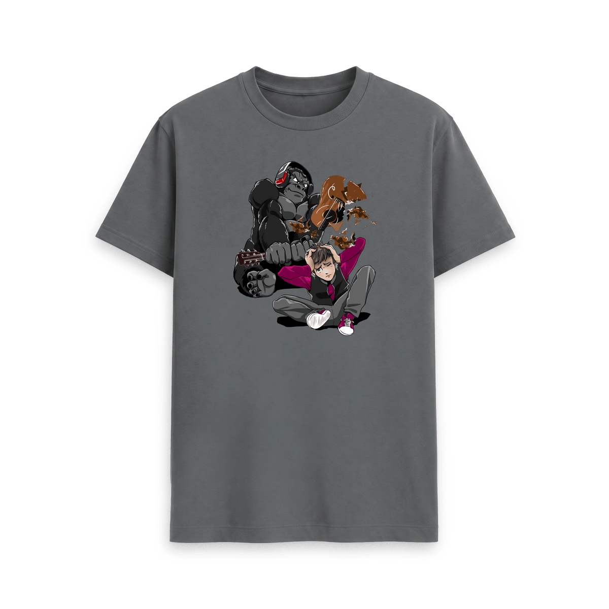 Slate Grey Printed T-shirt Front