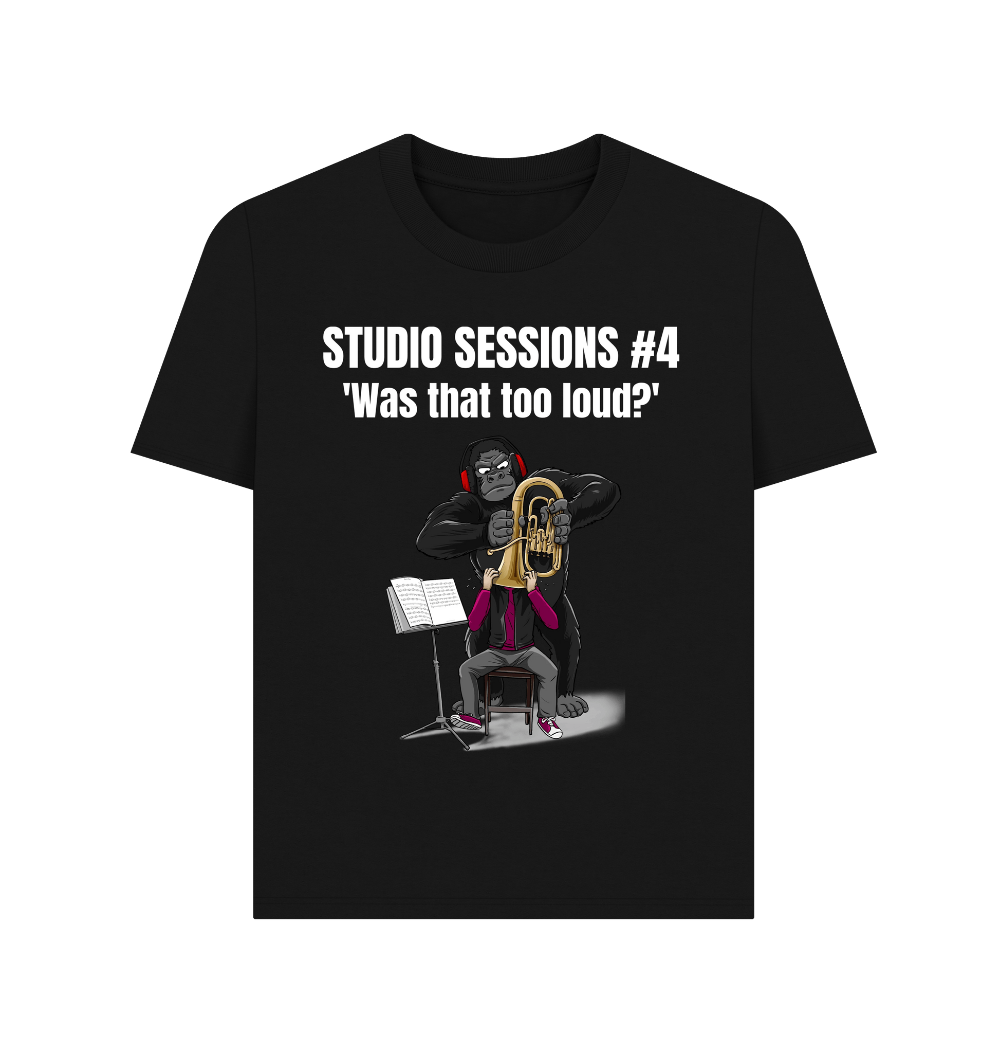 Black Printed T-shirt Front