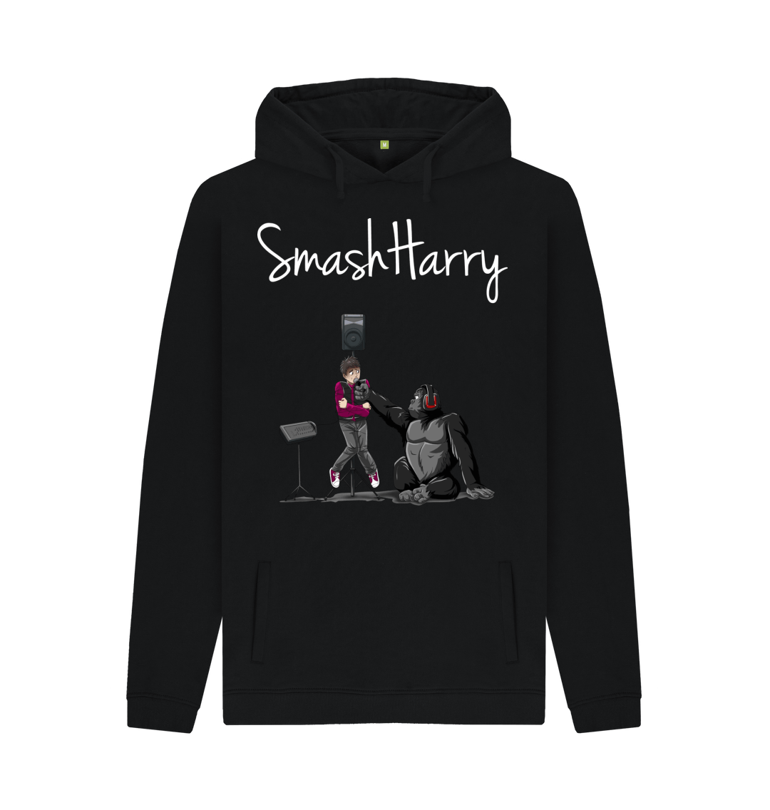Black Printed Hoody Front