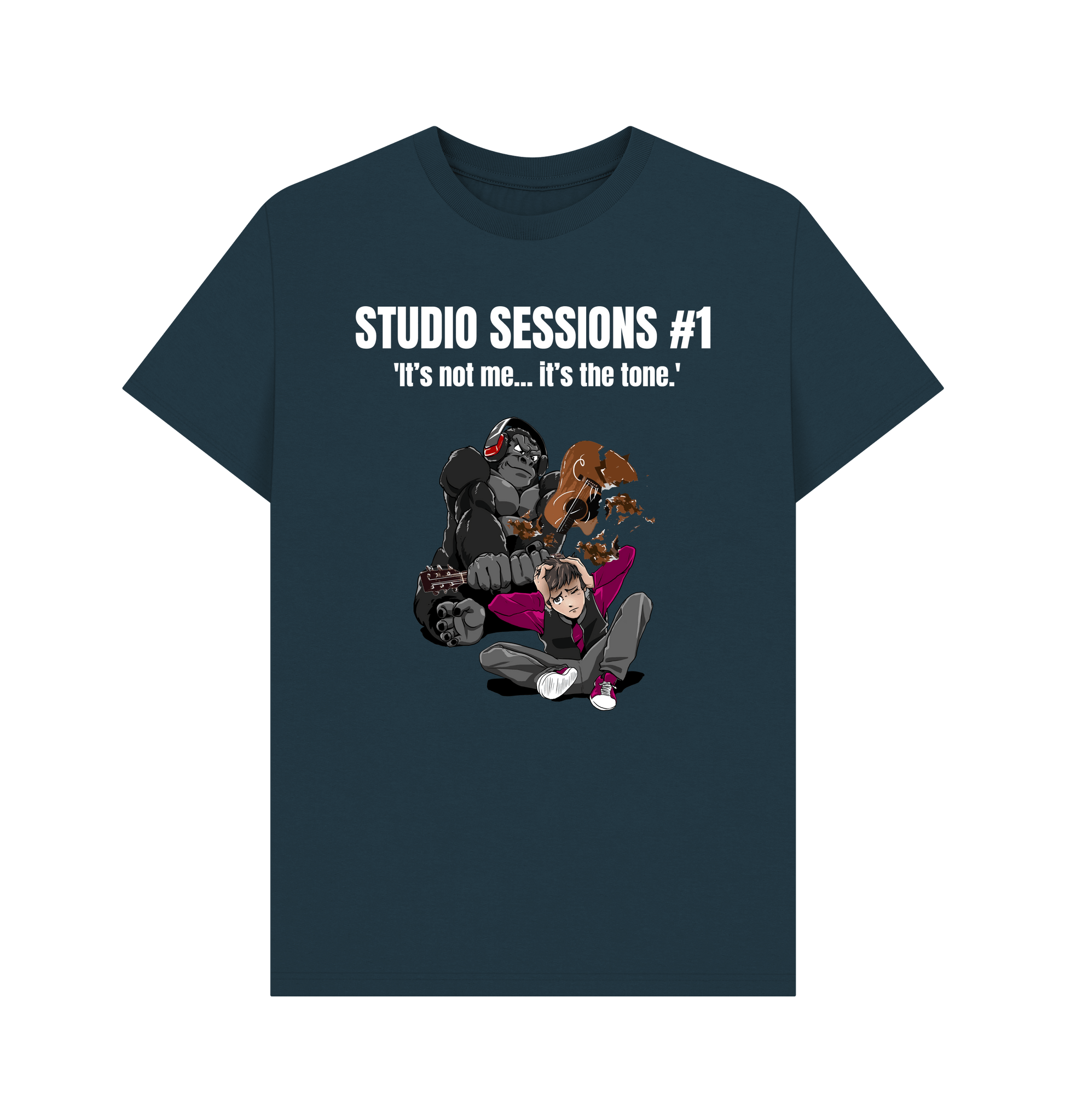 Denim Blue Printed T-shirt Front