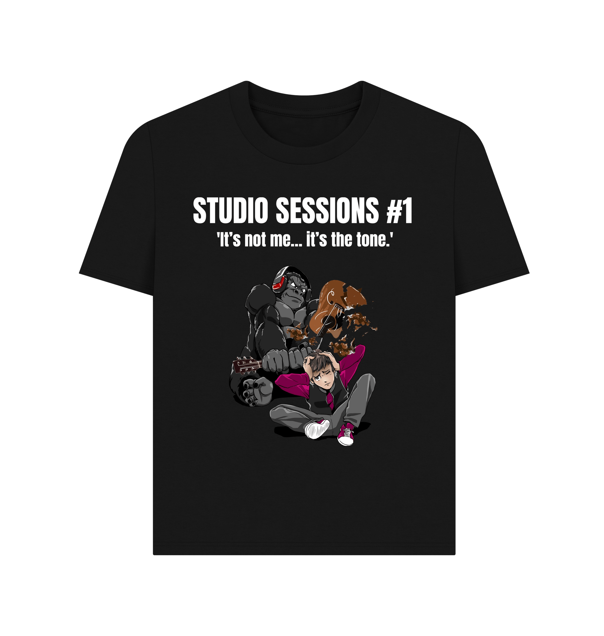 Black Printed T-shirt Front
