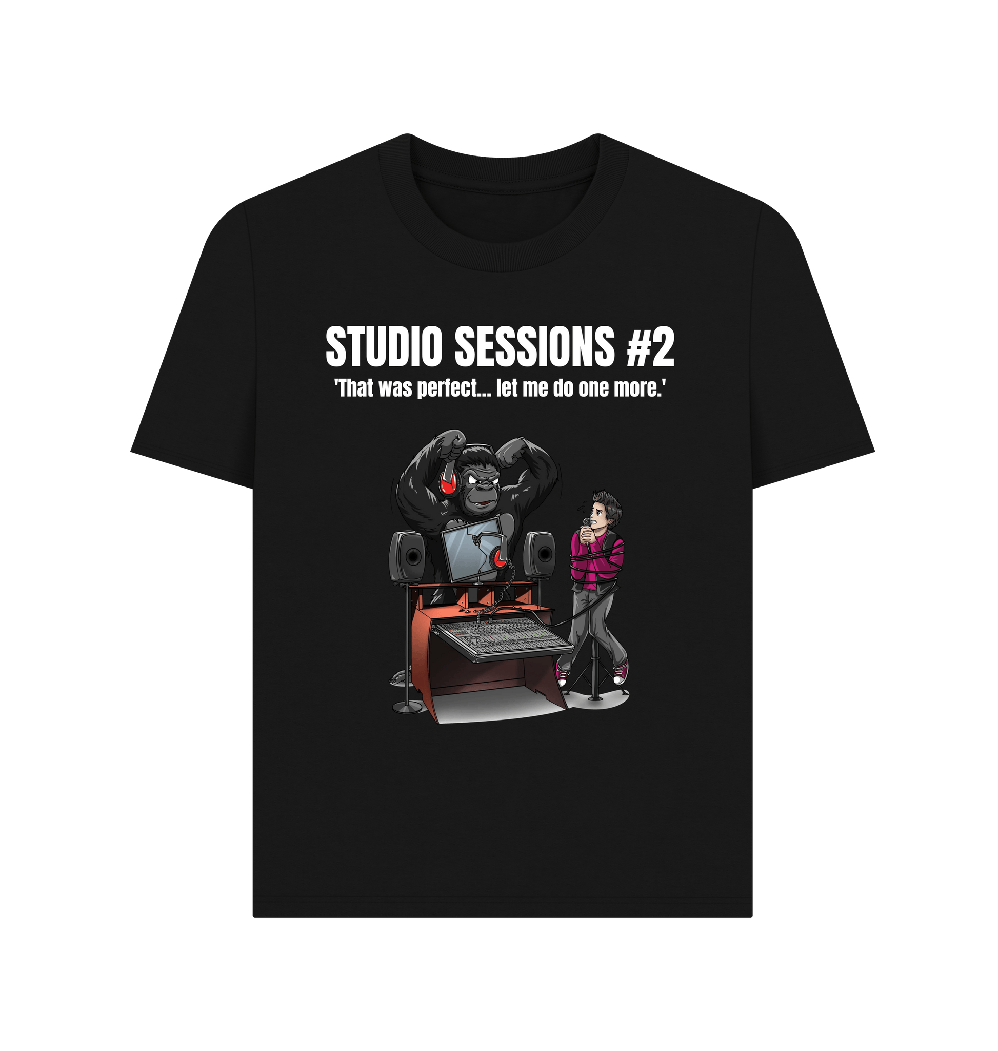 Black Printed T-shirt Front