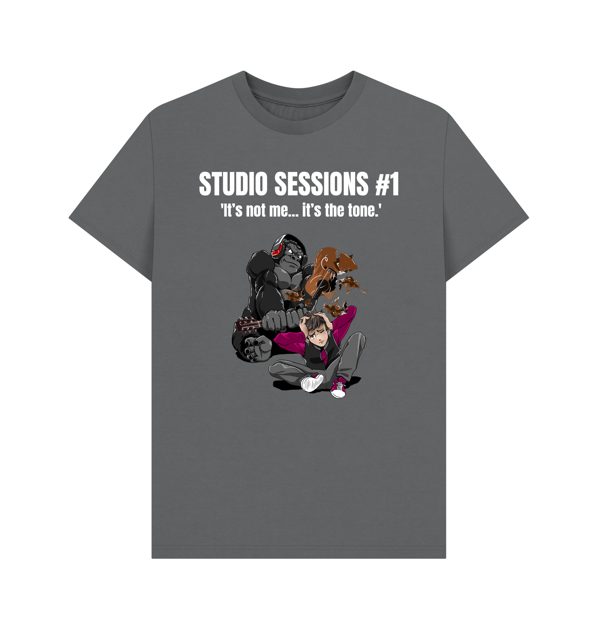 Slate Grey Printed T-shirt Front