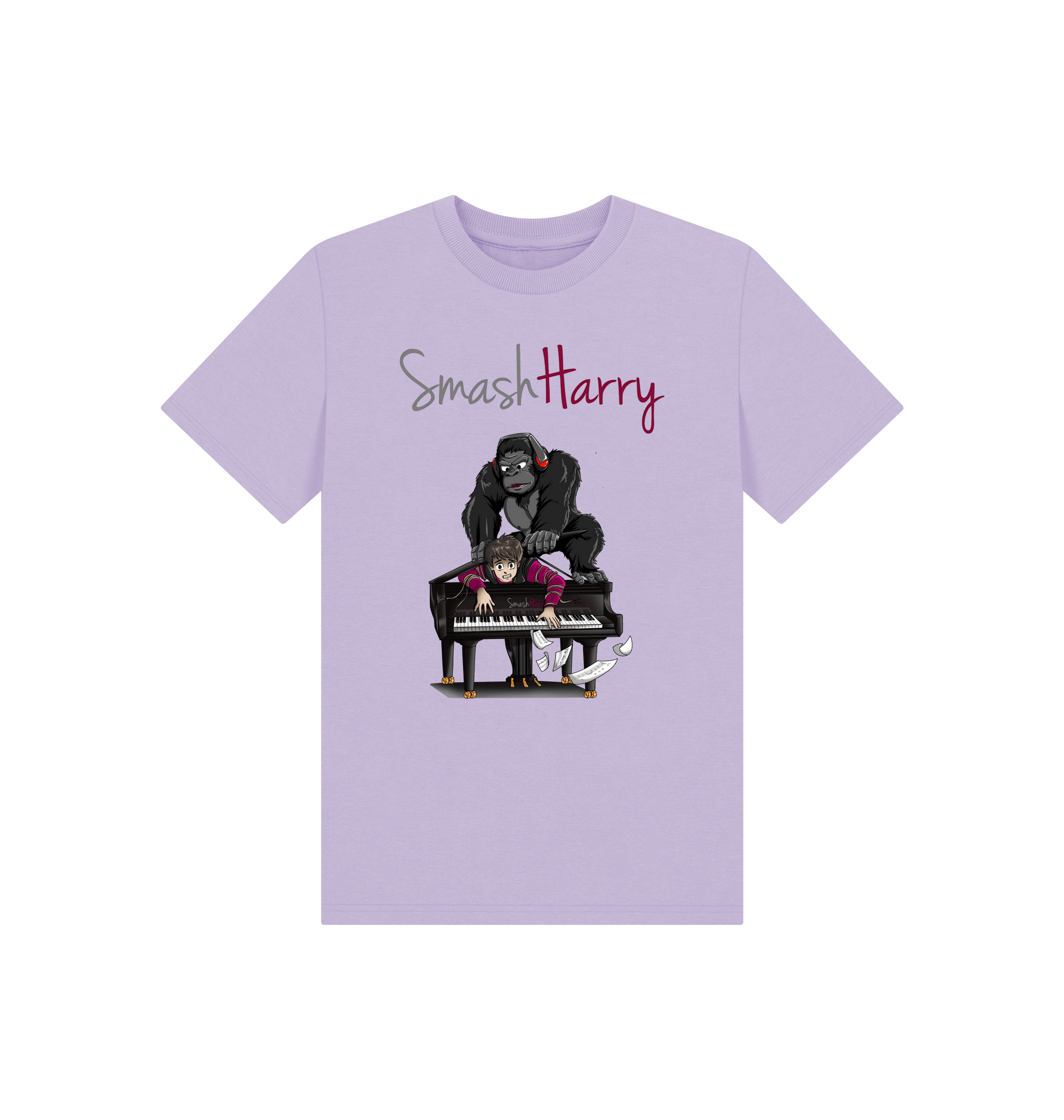 Soft Lilac Printed Kids T-Shirt Front