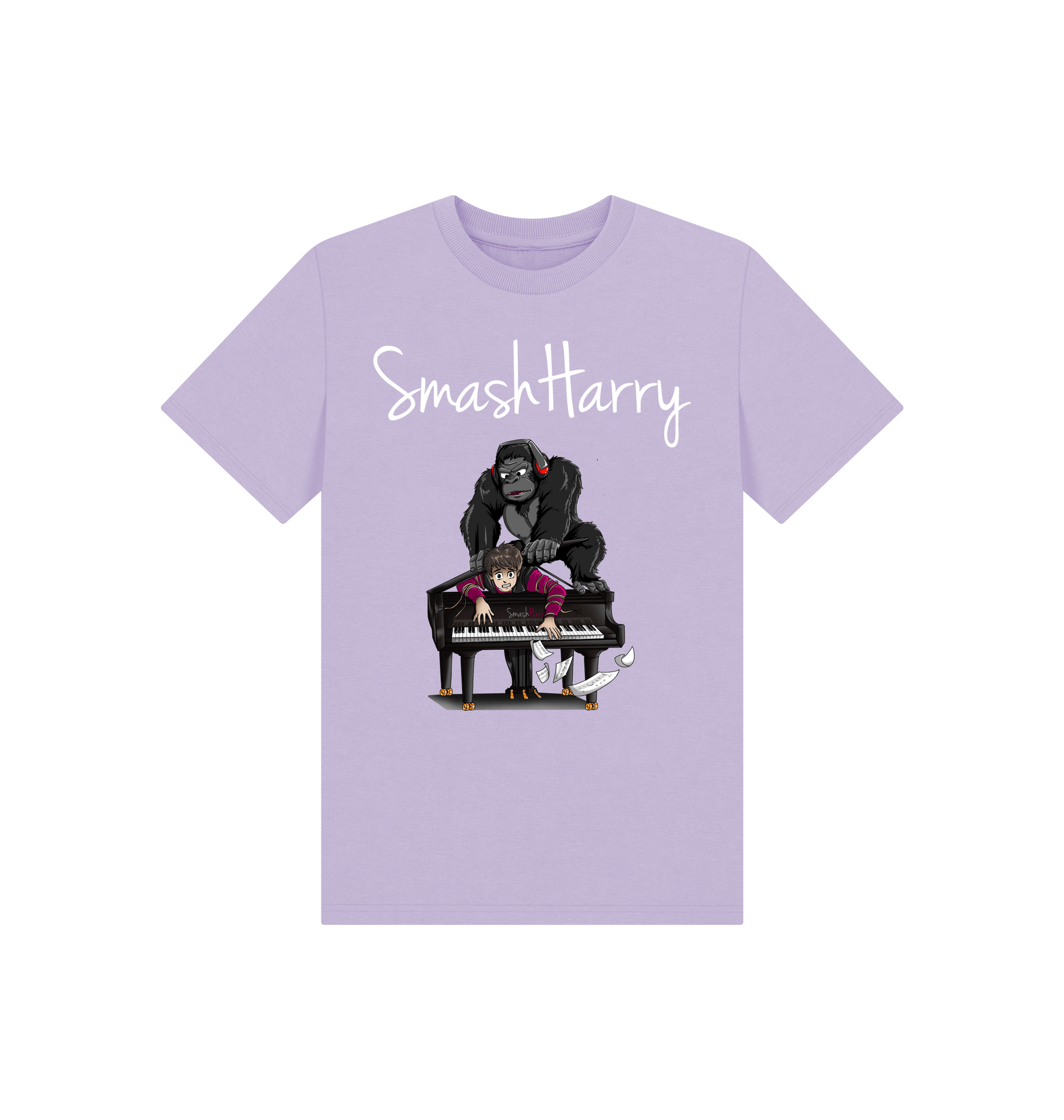 Soft Lilac Printed Kids T-Shirt Front