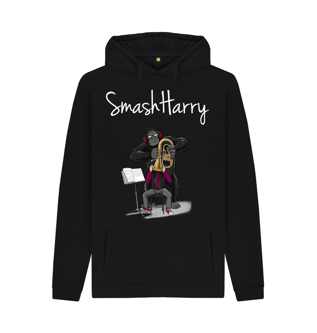 Black Printed Hoody Front