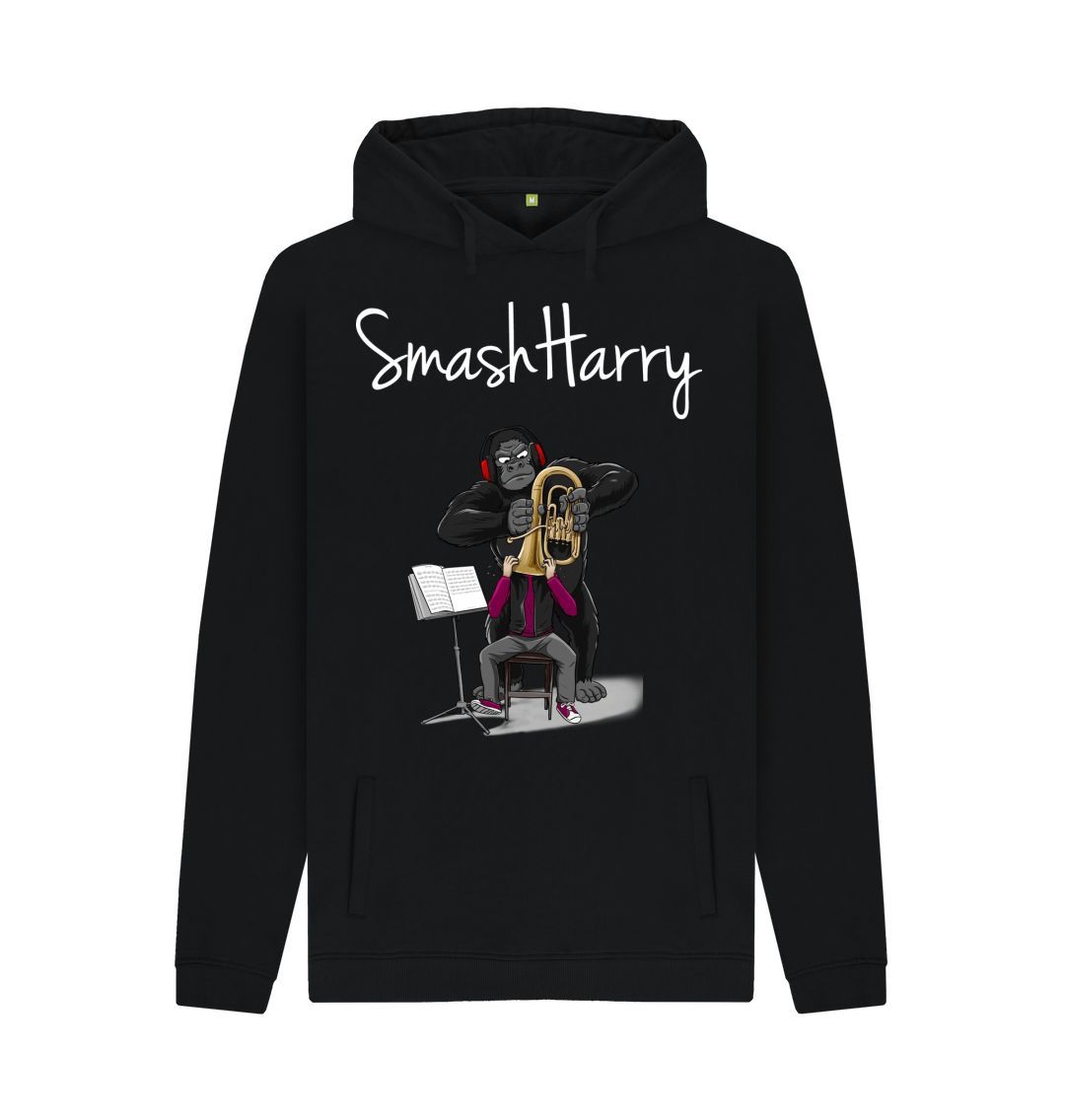 Black SmashHarry Men's Organic Pullover Hoodie \u2014 Brass