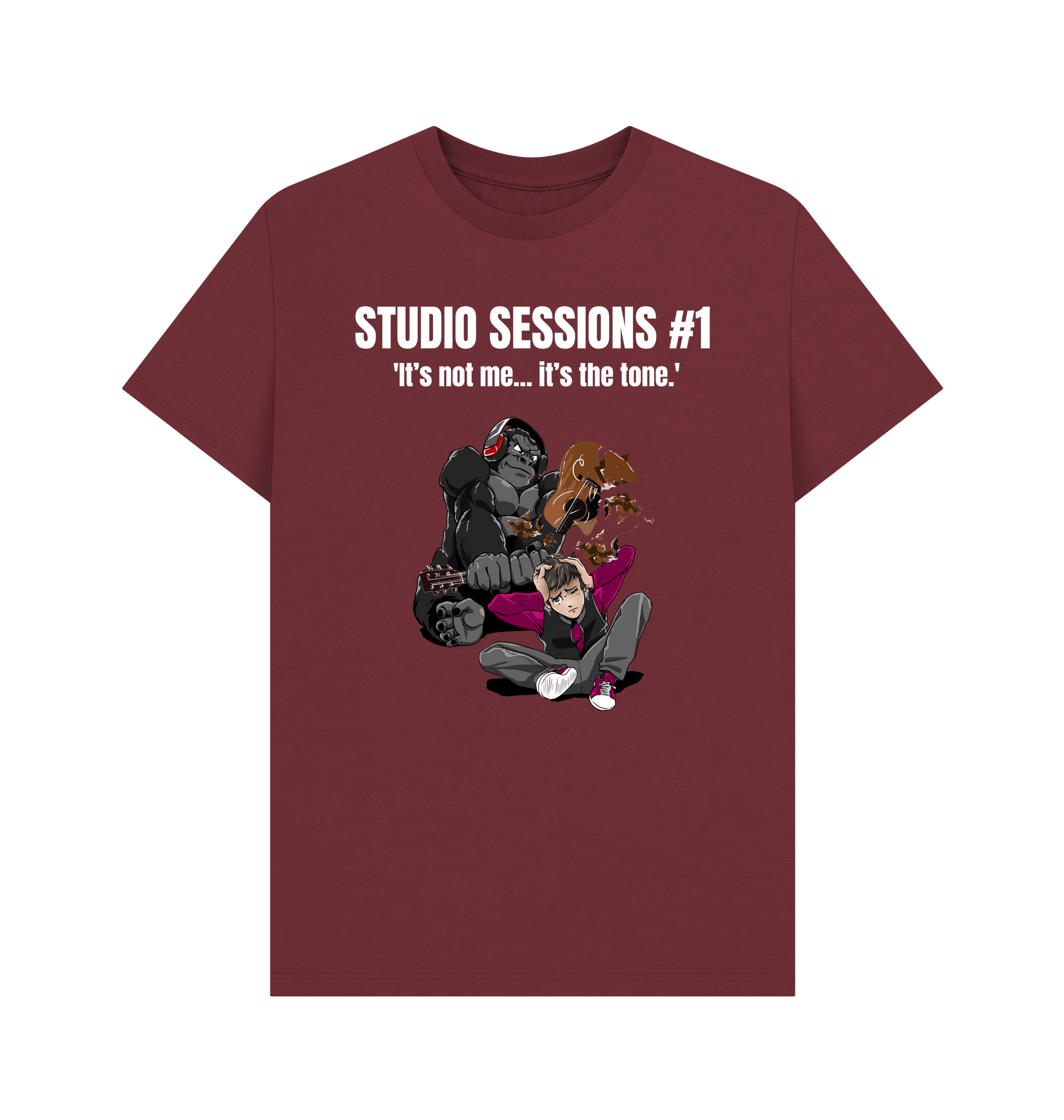 Red Wine Printed T-shirt Front