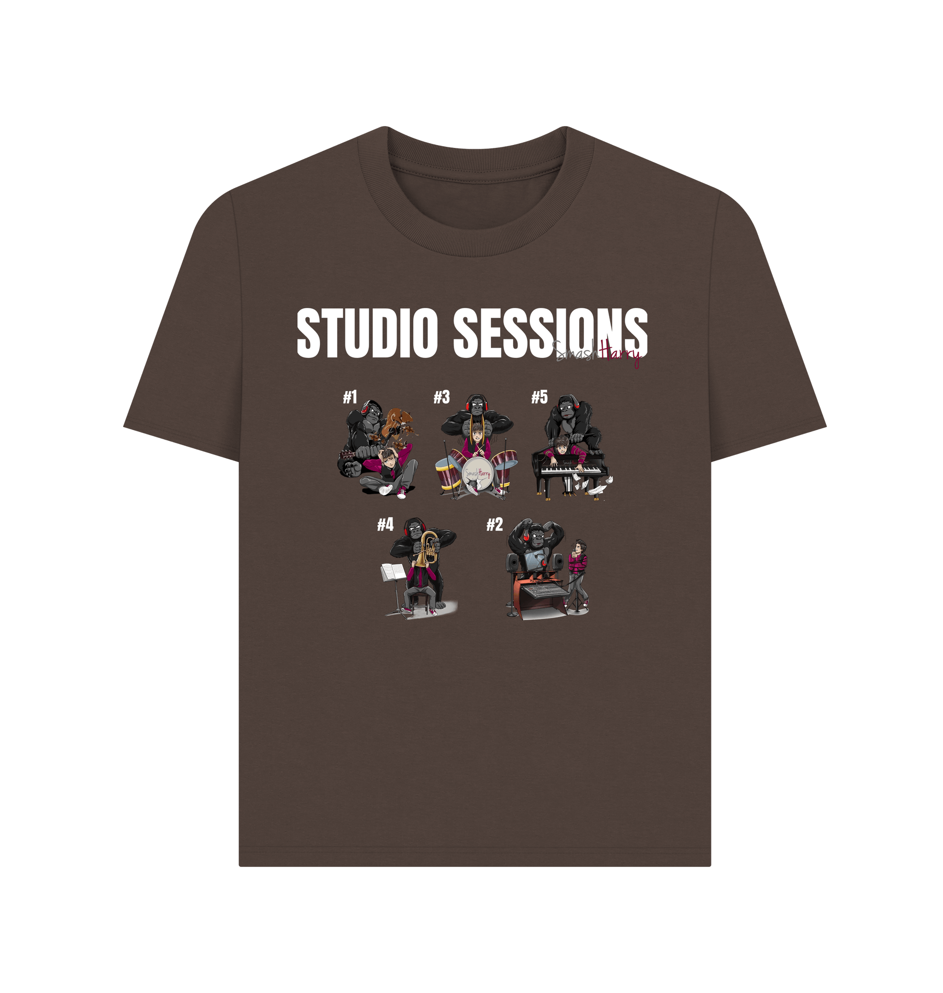 Chocolate Printed T-shirt Front