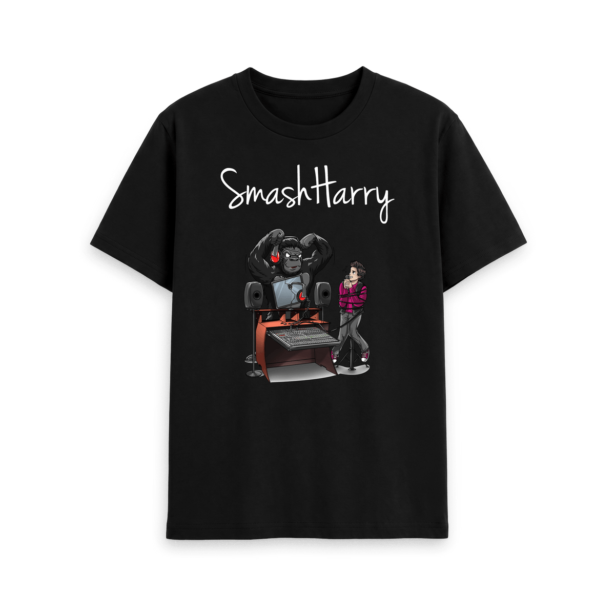 Black Printed T-shirt Front