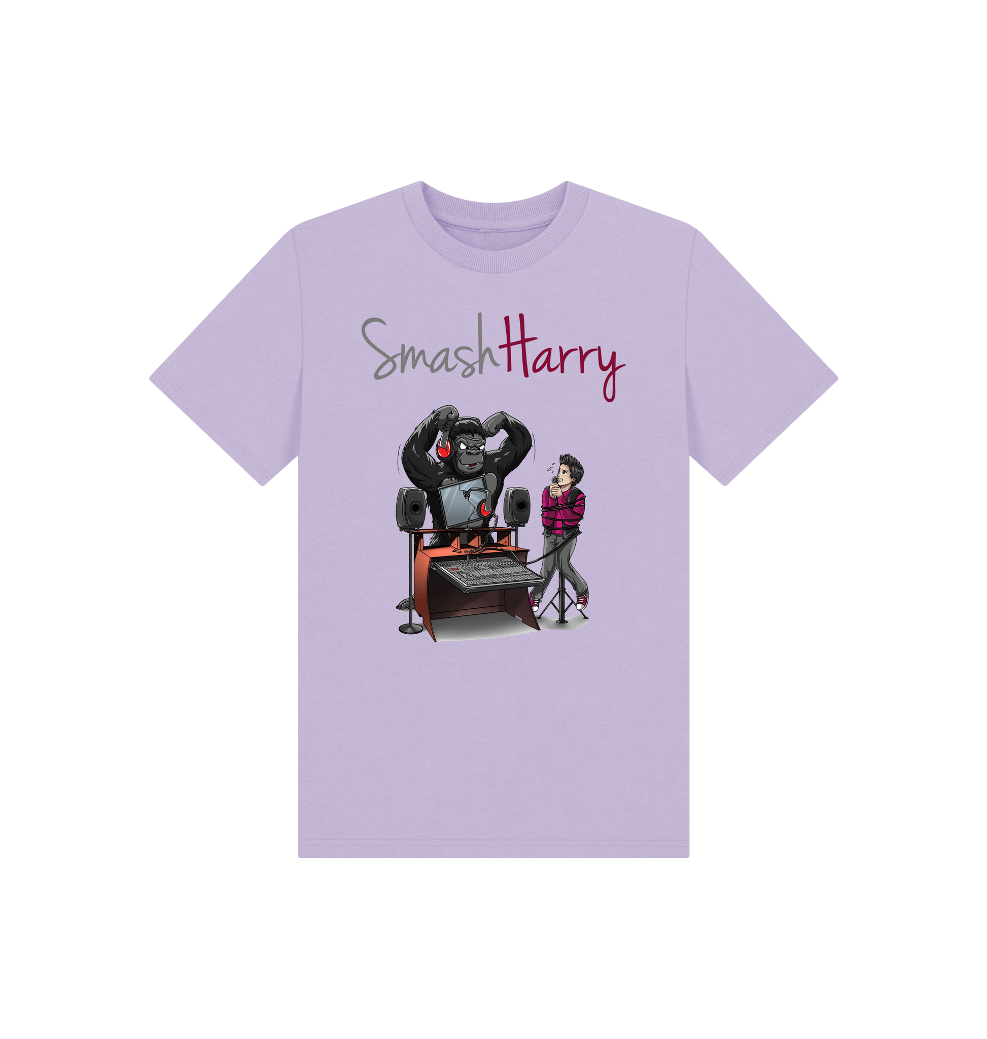 Soft Lilac Printed Kids T-Shirt Front