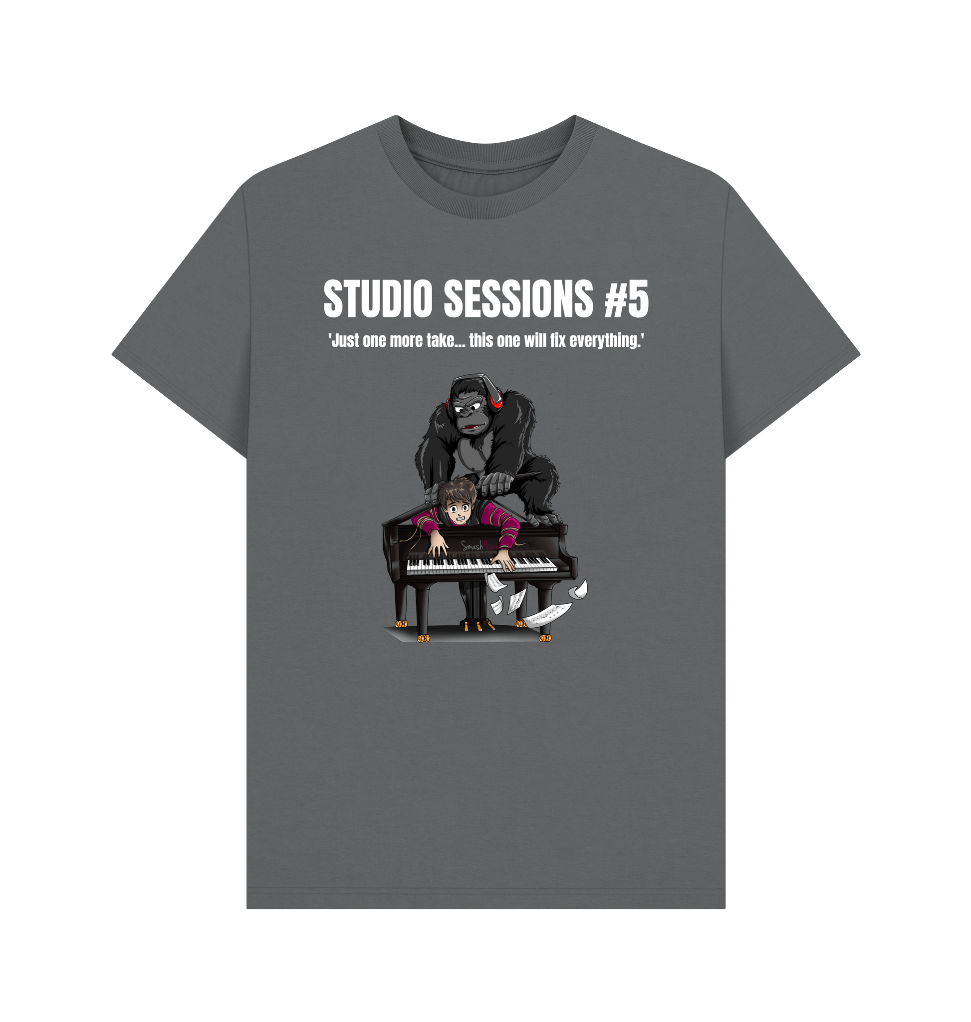Slate Grey Printed T-shirt Front