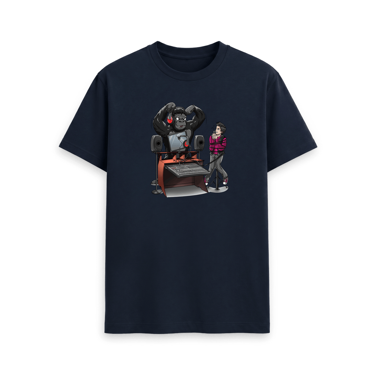 Navy Blue Printed T-shirt Front
