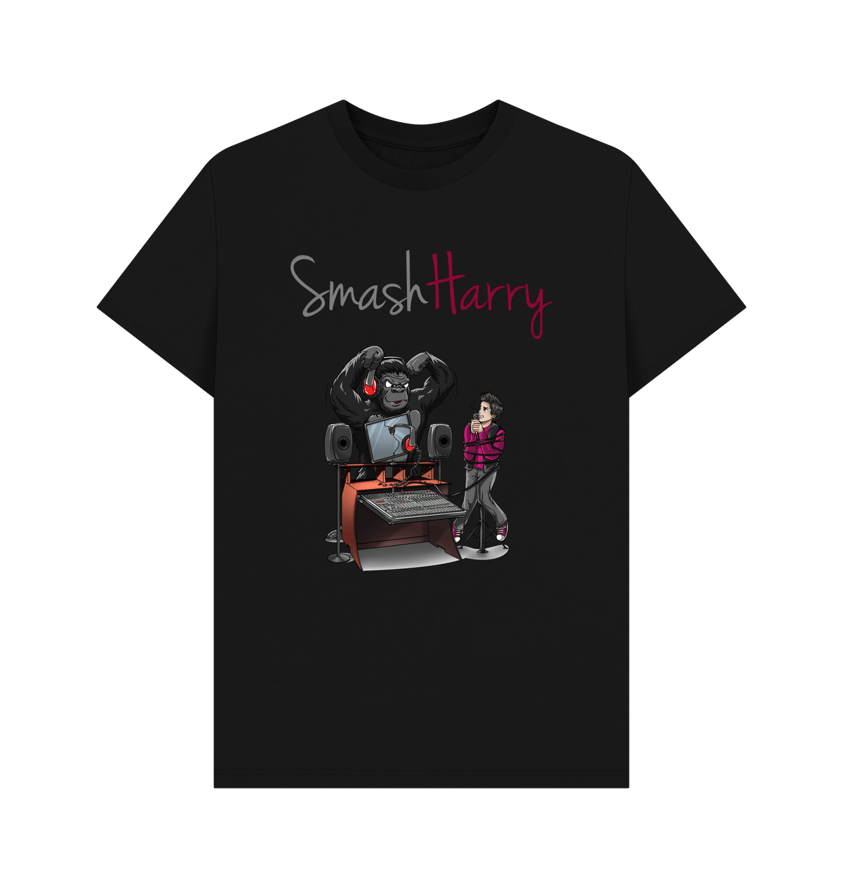 Black Printed T-shirt Front