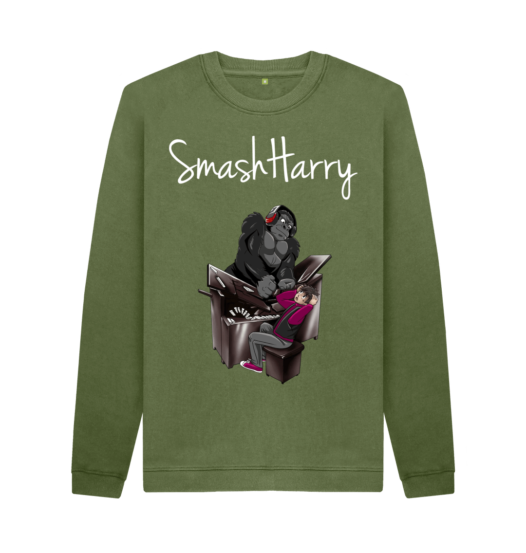 Khaki Printed Sweater Front