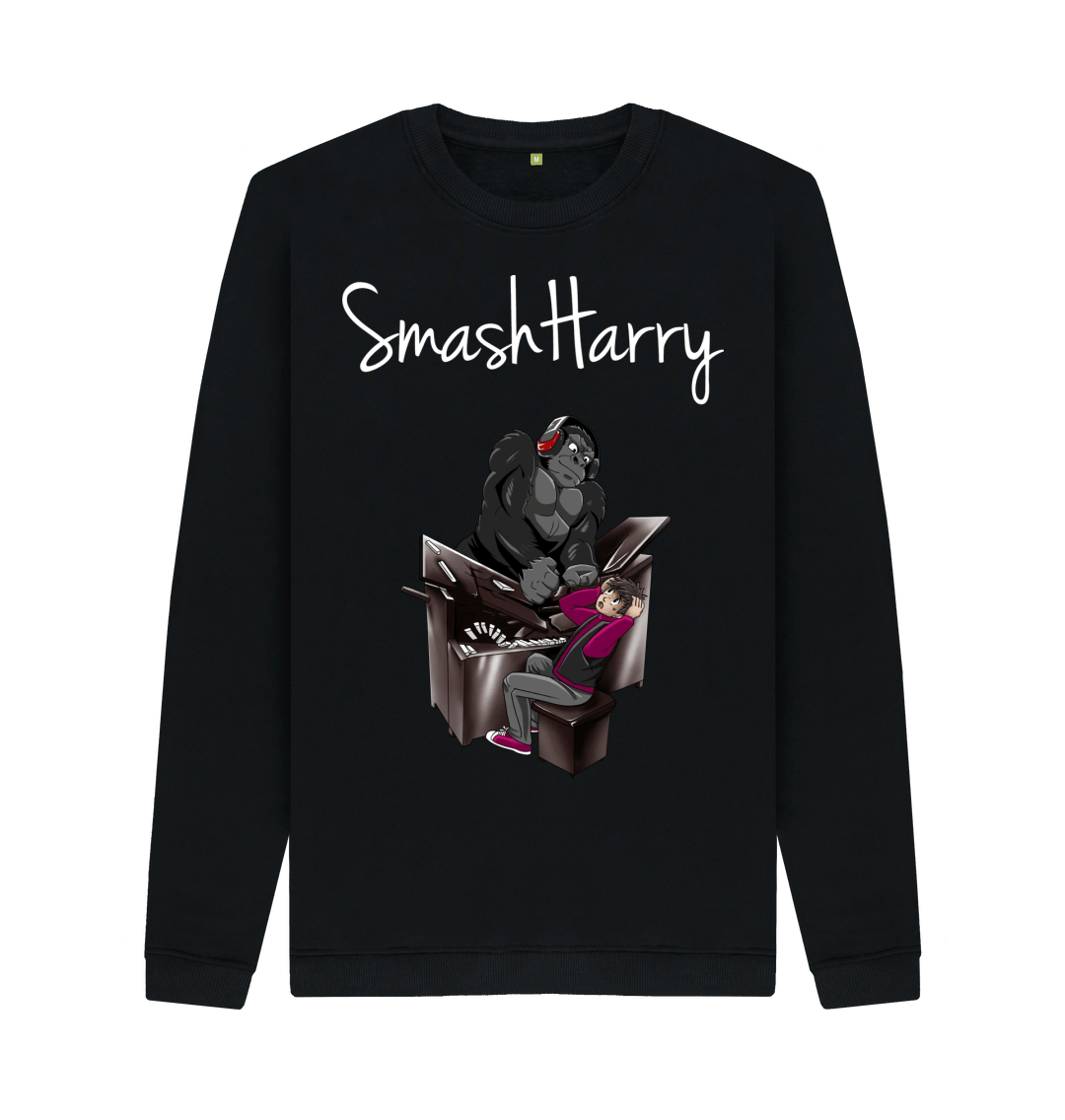 Black Printed Sweater Front