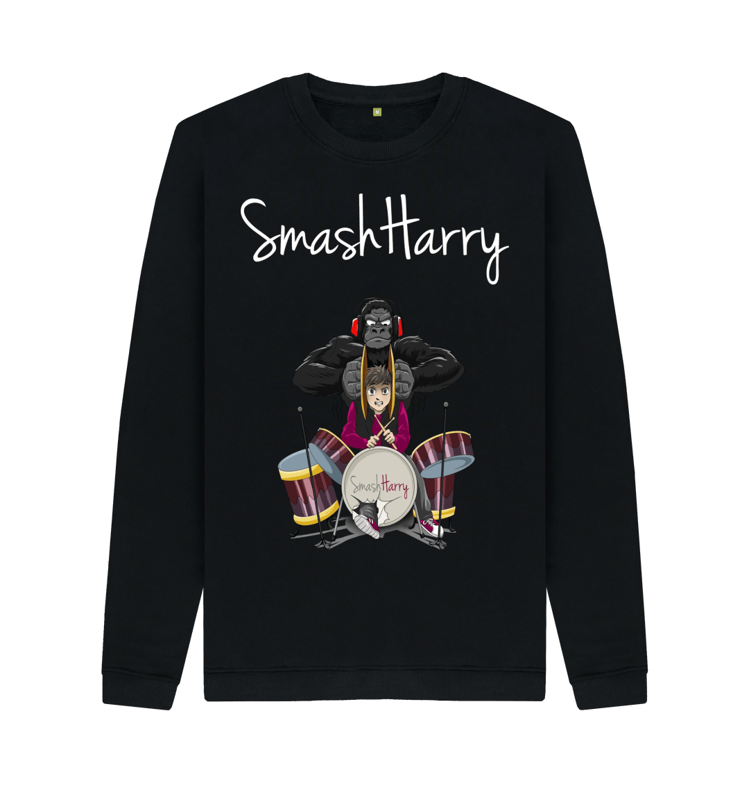 Black Printed Sweater Front