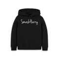 Black Printed Kids Hoodie Front