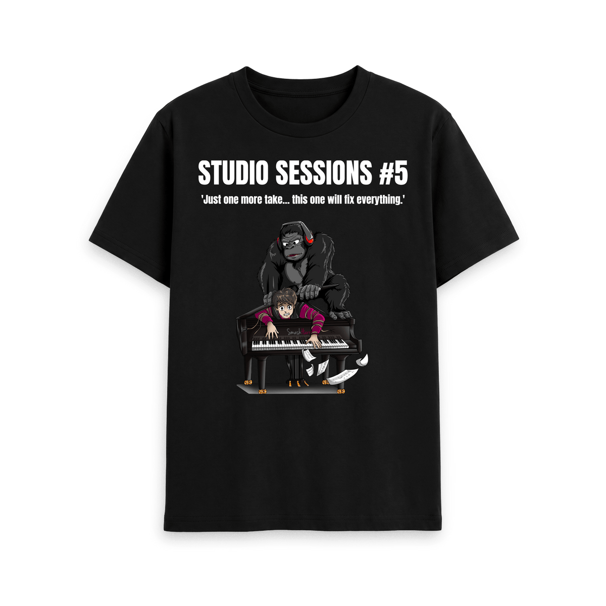 Black Printed T-shirt Front