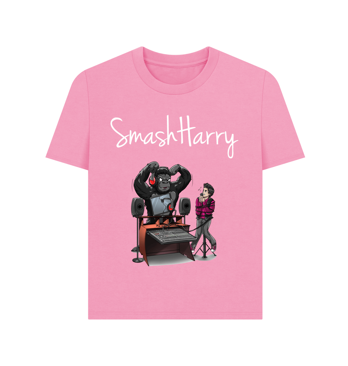 Rose Pink Printed T-shirt Front