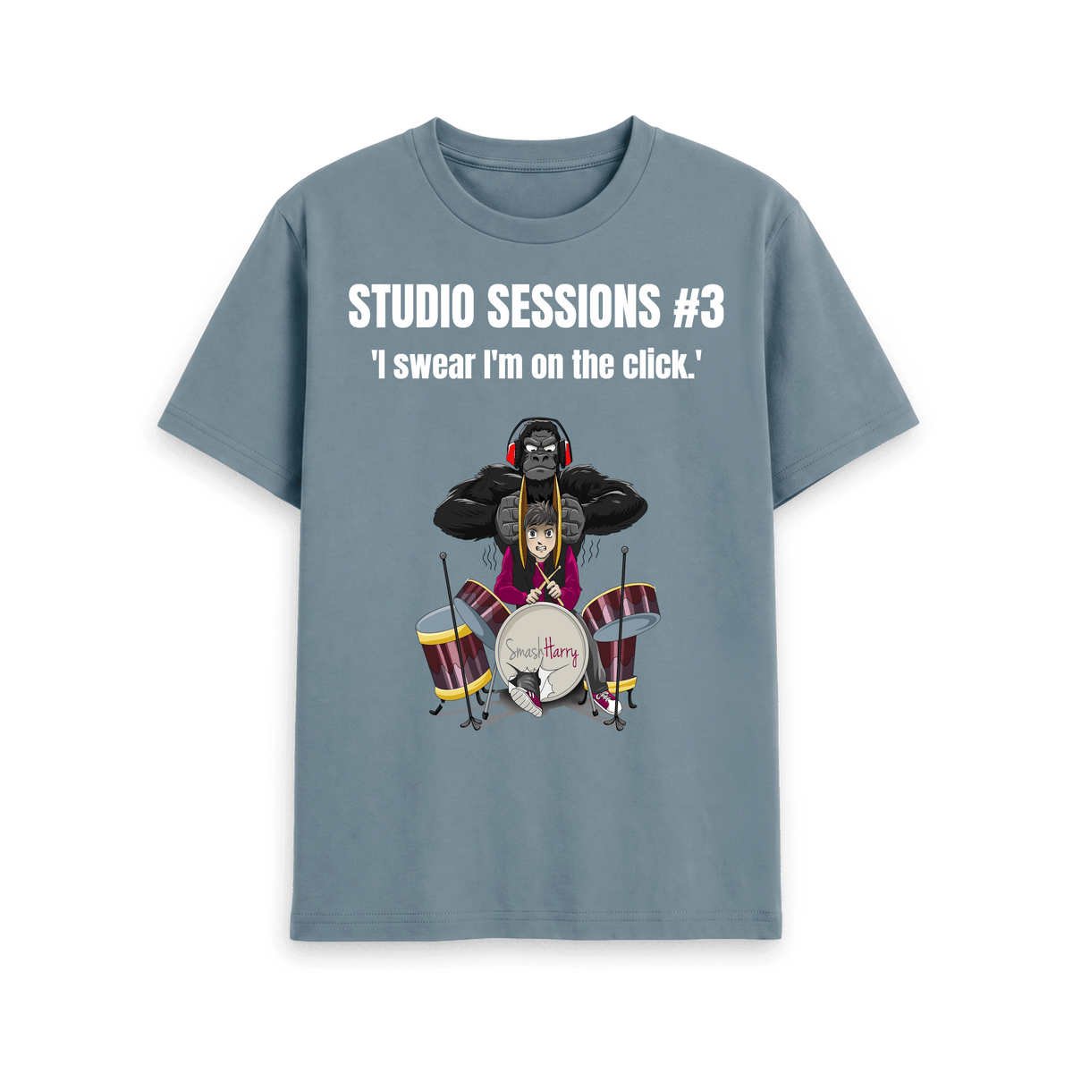 Stone Blue Printed T-shirt Front