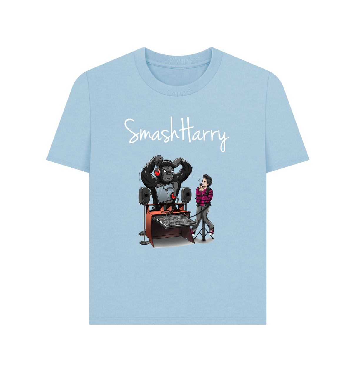 Milky Blue Printed T-shirt Front