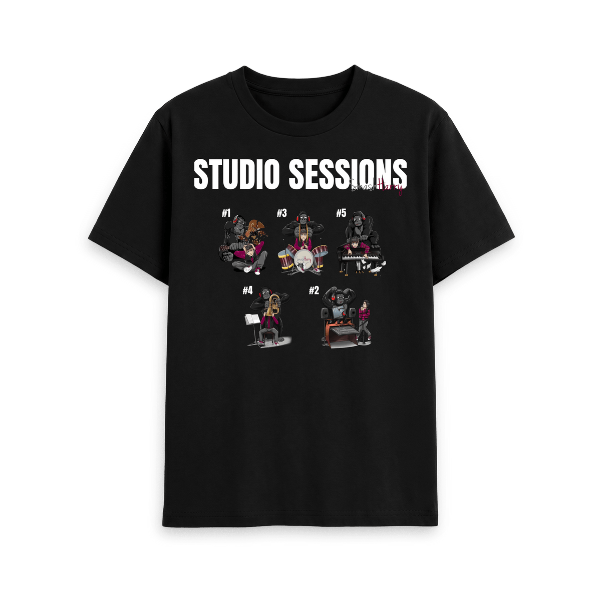 Black Printed T-shirt Front