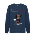 Navy Blue Printed Sweater Front