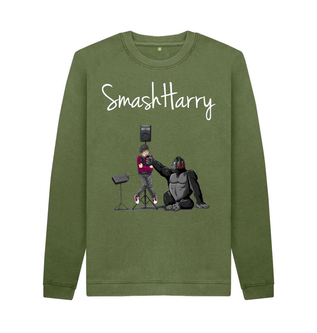 Khaki Printed Sweater Front