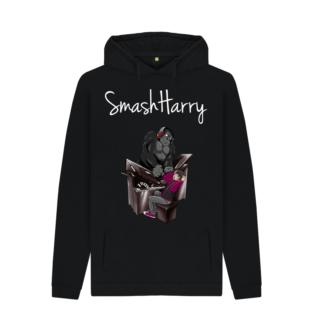 Black Printed Hoody Front