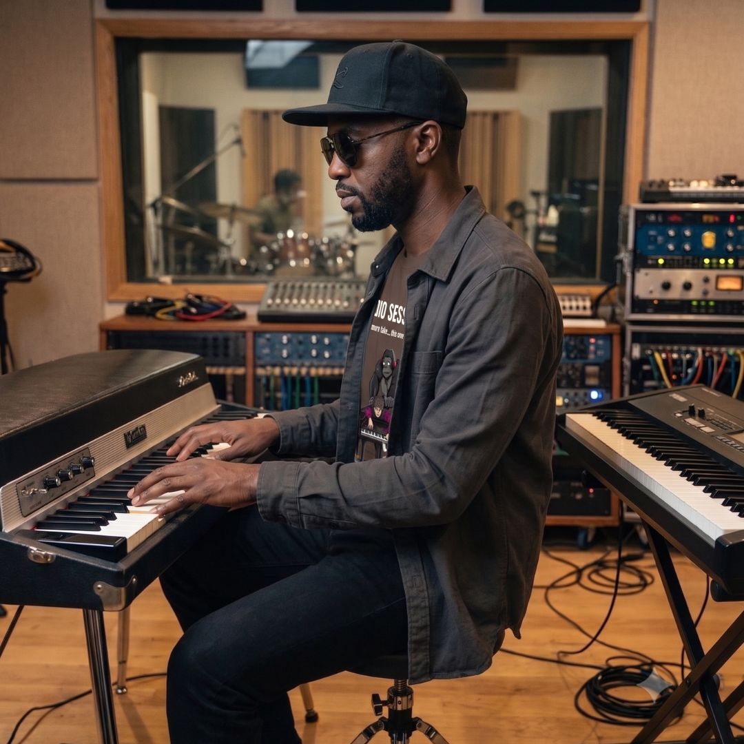 SmashHarry Men's Basic T-Shirt — Studio Sessions #5 Piano